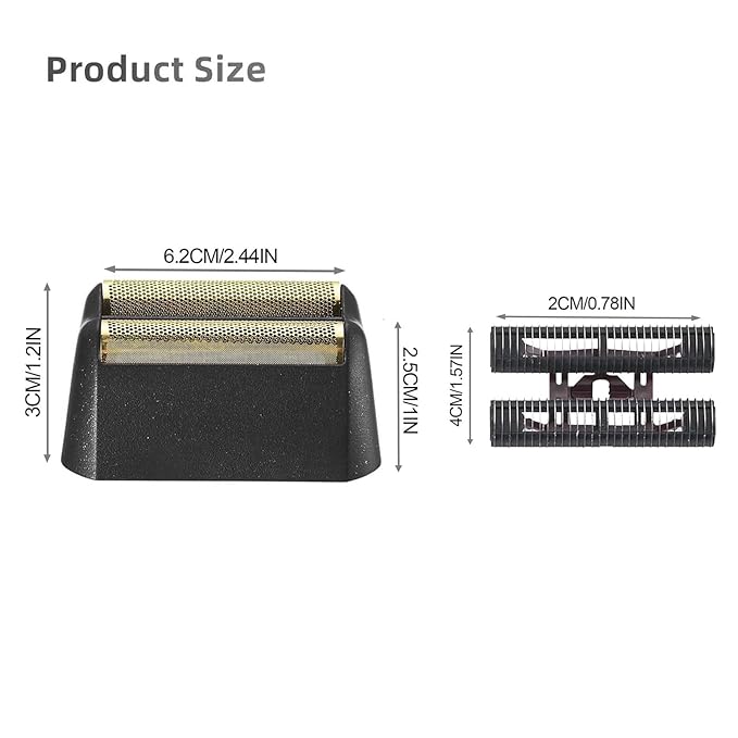 For wahl Shaver Foil Replacement, Compatible with Wahl Shaver Super Close Replacement Foil Head for Shaver 07031-100, 07043 (Black 2PACK)