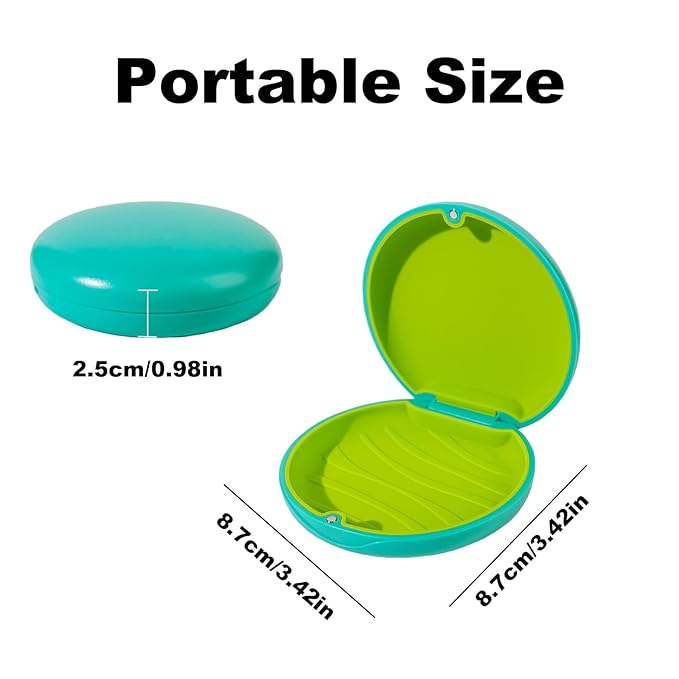 2PCS Retainer Case Compatible with Invisalign,Cute Slim Aligner Case,Customized Magnetic Closure Orthodontic Retainer Cases (2 Pack Cyan + Green Silicone)