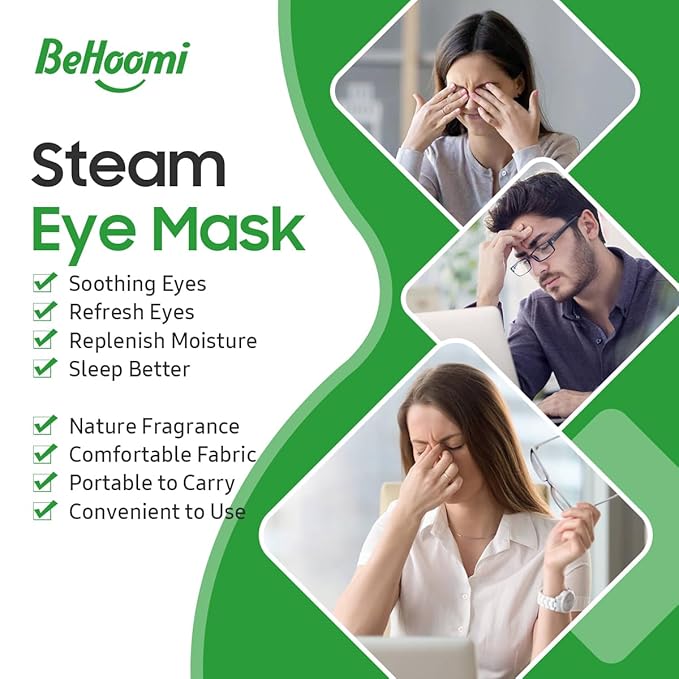 Steam Eye Mask, 10Packs Heated Eye Mask, Self Heating Disposable SPA Warm Compress for Eyes Sleep Mask, Travel Essentials & Relaxation Gifts, Valentine's Day Gifts (Lemongrass Scent)