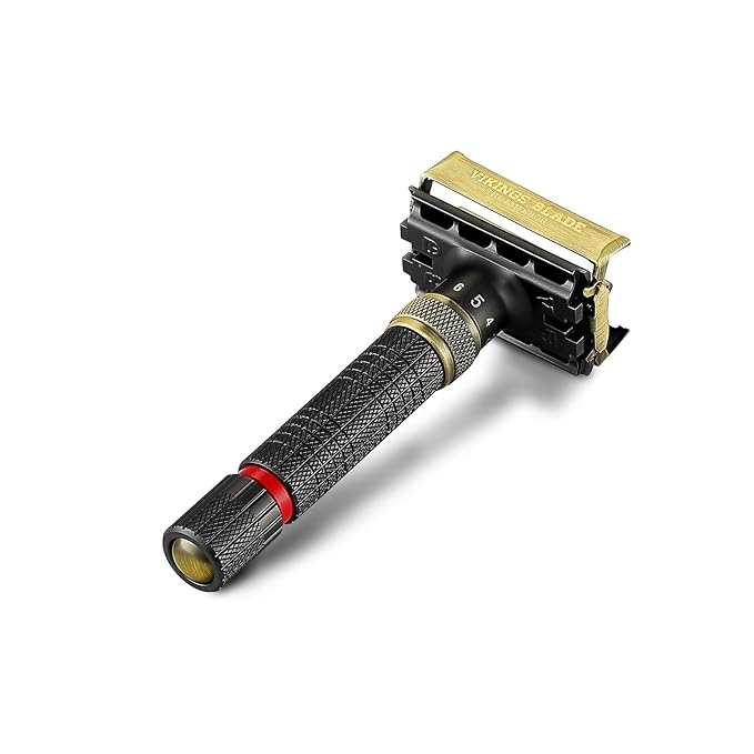 VIKINGS BLADE Adjustable Double Edge Safety Razor + Luxury Case. Smooth, Reusable, Eco-Friendly (The Emperor “Meiji”)