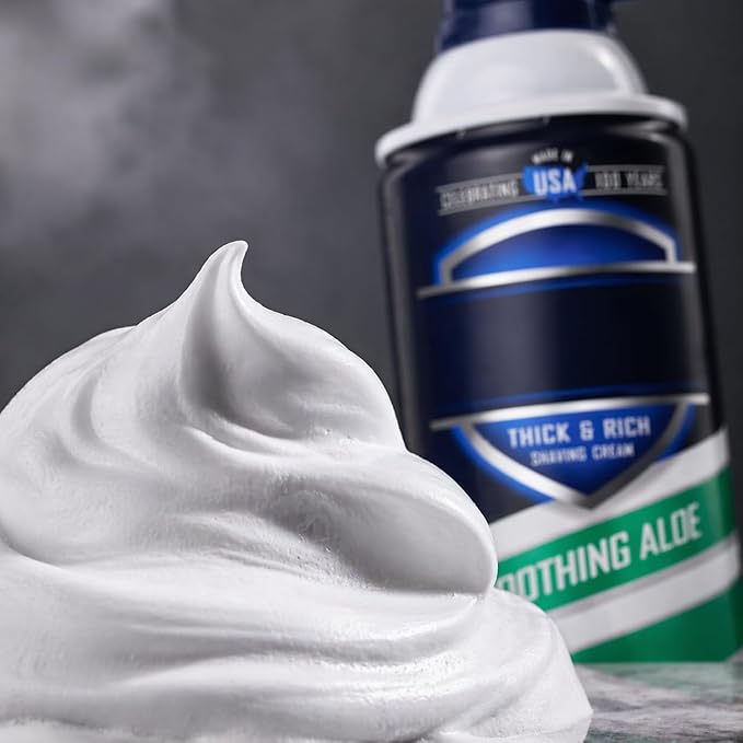 Men’s Shaving Cream with Aloe, 10 oz, Classic Shave Cream for Daily Grooming, Smooth Lather for Easy Razor Glide