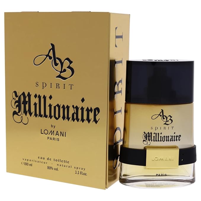 Lomani Ab Spirit Millionaire Eau De Toilette Spray for Men, Gold, 3.3 Ounce (Pack of 2)