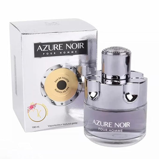 AZURE NOIR POUR HOMME Cologne Eau de Toilette Fragrance for Men 3.4oz/100ml, Natural Spray, Long Lasting