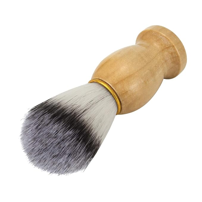 Aethland Personalized Custom DIY Shaving Brush, Handcrafted Men's Shaving Brush for Men's Grooming Hair Wet Shave Men Gift (Wooden Handle- 01)