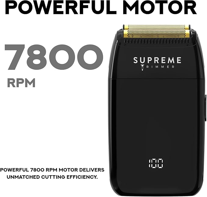Supreme Trimmer Crunch Lite STF600 | Professional Double Foil Shaver for Men | Cordless & Corded, 60 Min Runtime, Hidden LED Display | Barber Face & Head Finishing Razor