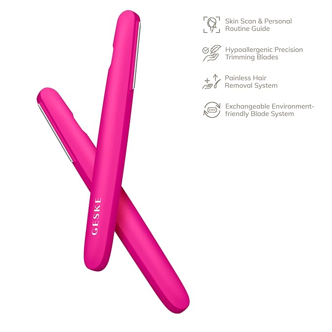 GESKE Precision Trimmer | 4 in 1 | Painless, Hygienic Hair Remover | Precise Hair Trimmer Tool | Face & Body | Men & Women | Grooming Device | Hypoallergenic, Easy-to-exchange Blades | All Skin Types
