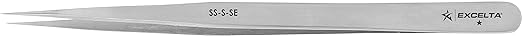 Excelta - SS-S-SE - Tweezers - Slim Very Fine Point - Straight - One Star - Anti-Mag. SS, 0.06" Height, 0.315" Wide, 5Length