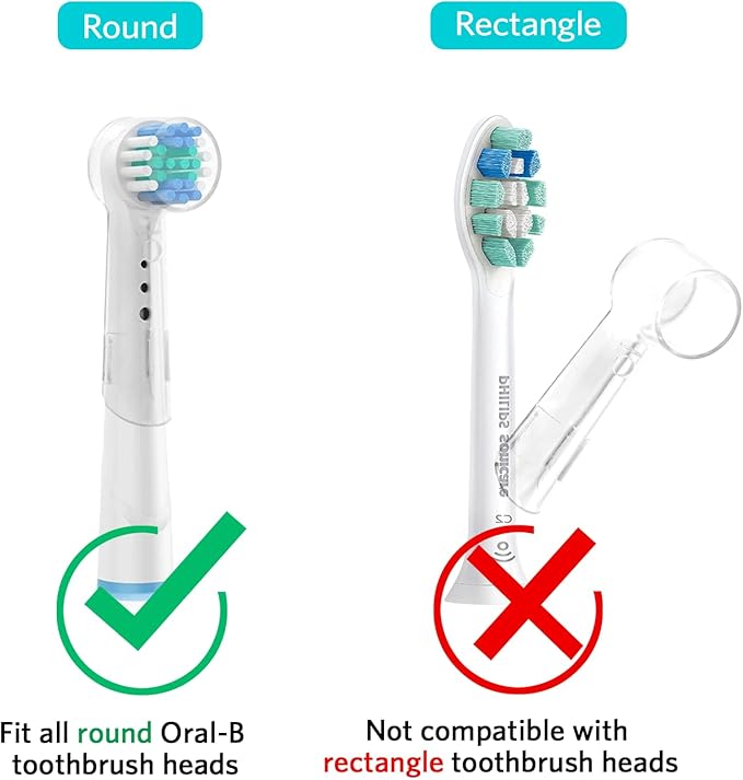 Sopito Electric Toothbrush Travel Case, Hard Storage Case with 6pcs Cover Caps, Fits for Oral-B/Oral-B Pro/Philips Sonicare Electric Toothbrush, Black