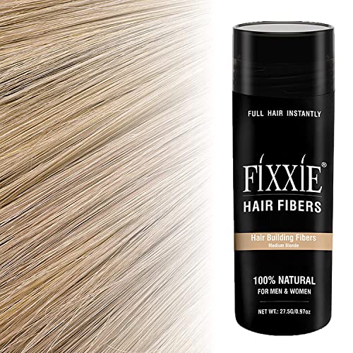 Hair Building Fibers MEDIUM BLONDE for Thinning Hair 27.5g Bottle, Hair Fibre Concealer for Hair Loss for Men and Women, Naturally Thicker Looking Hair with Keratin Hair Fibres