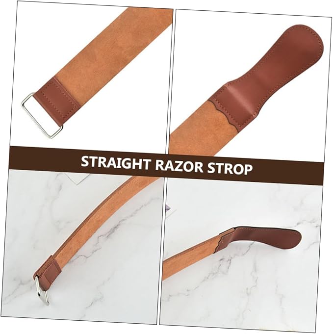 SAFIGLE Beard Apron for Men Razor Strop Knife Sharpening Tool Hair Removal Straight Razor Strop Professional Barber Accessory