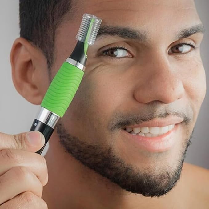 USonline911 2025 New Hair Trimmer Shaver Clipper for Men Women Ear Neck Eyebrow Trimmer Shaver Man Clean Trimer Razor & 2X Comb Attachments &1x Cleaning Brush (Green)