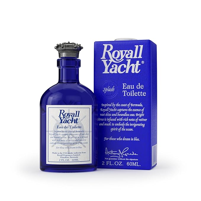 ROYALL YACHT, Men's Eau de Toilette, Marine Citrus & Vetiver Fragrance – 2 oz Splash