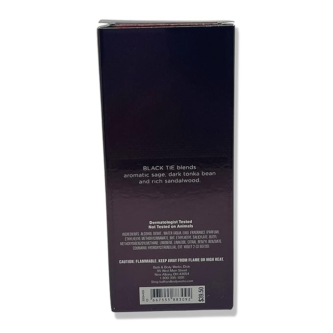 Bath & Body Works Black Tie Cologne for Men 3.4oz - NEW PACKAGING 2022