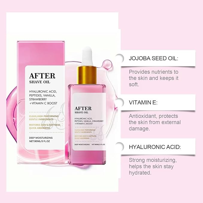 Strawberry Vanilla After Shave Oil,2025 New Strawberry After for Women or Men,After Shave Oil for All Skin Types (2)