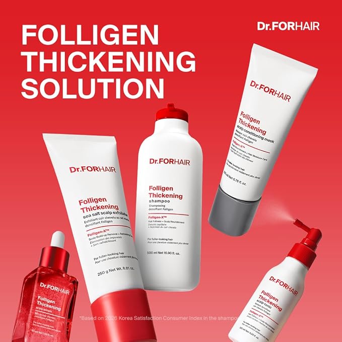 DR.FORHAIR Folligen Thickening Shampoo 16.9 oz | Biotin, Salicylic Acid & Rosemary | Volumizing Formula for Fuller-Looking Hair