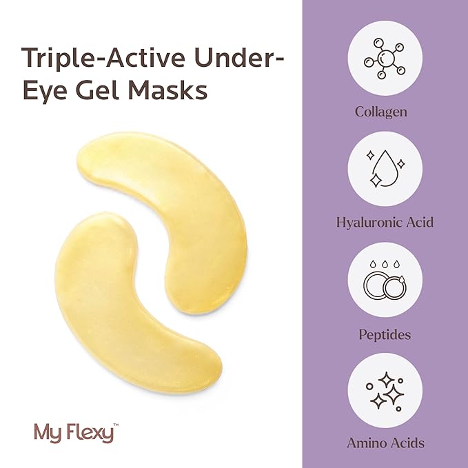 Under Eye Patches for puffy eyes and dark circles, Collagen & Peptides Skincare, Gold Eye Masks for dark circles and puffiness, Self Care Gifts for Women & Men, Under Eye Mask Patches-Gold 24 Pairs