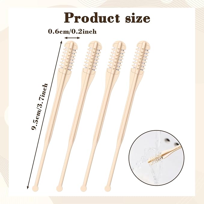 12 Pcs Nasal Hair Cutter, Double-Sided 2-in-1 Nose Hair Remover Tool Knife Portable Manual 360° Rotating Nasal Trimmer with Ear Picker Individually Packaged for Women Men