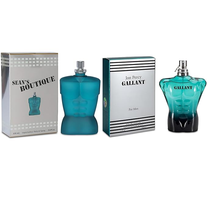 Sean&Gallant Men's Cologne Gift Set - 3.4 Fl Oz Each | Amber Floral & Vanilla Leather Fragrance | Eau de Toilette Duo for Daily & Special Occasions