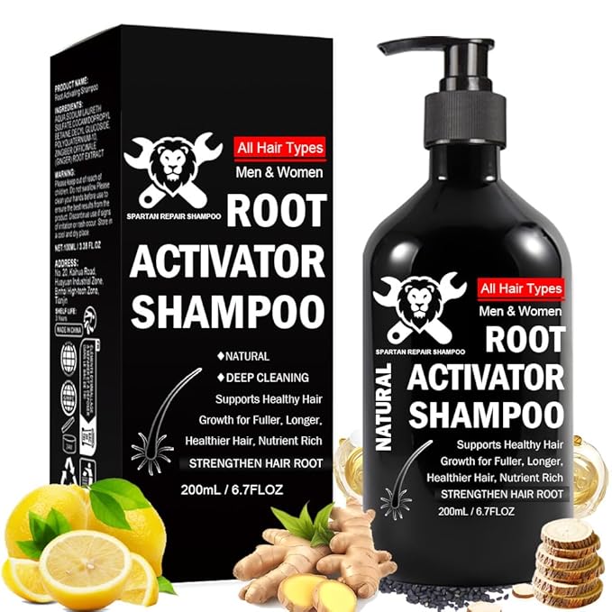 Root Activator Shampoo for Men: Hair Growth Shampoo for Hair Loss and Thinning Hair, For Anti-Hair Loss, Natural Regrowth Formula for Men and Women - 6.7 fl oz / 200 mL
