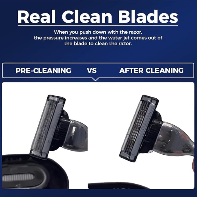 Razor Rinser Cleaner - Cleans Blades, No Electricity Required, Applies to Most Hand Shavers, Say Goodbye to Clogged Razors (Set of 2)