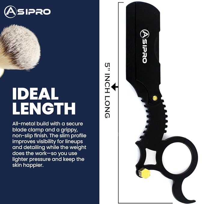 Straight Edge Razor for Mens Straight Razor with 20 Straight Razor Blades Single Blade Razors for Men Navaja para Afeitar para Hombre Barber Razor Single Edge Razor Beard Razor for Men