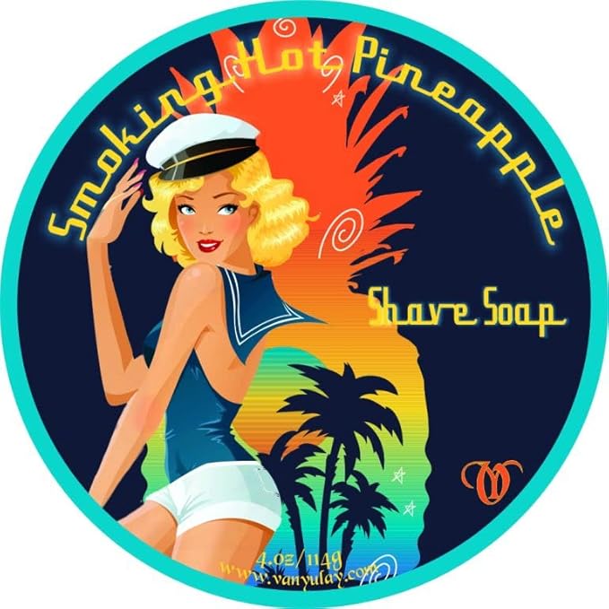 Smoking Hot Pineapple - All Natural Shaving Soap with Borage Oil & Tallow. Nourishing and Moisturizing for Men and Women.