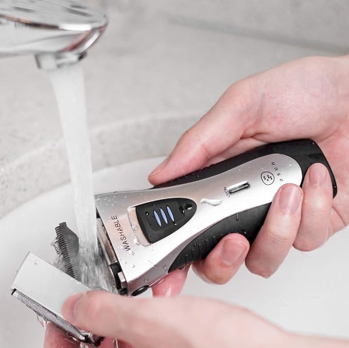 YASUN Foil Shaver - Electric Razor, Wet/Dry IPX7 Waterproof, Pop-up Beard Trimmer, Cordless Rechargeable Mens Razor - YS5800 Silver & Black