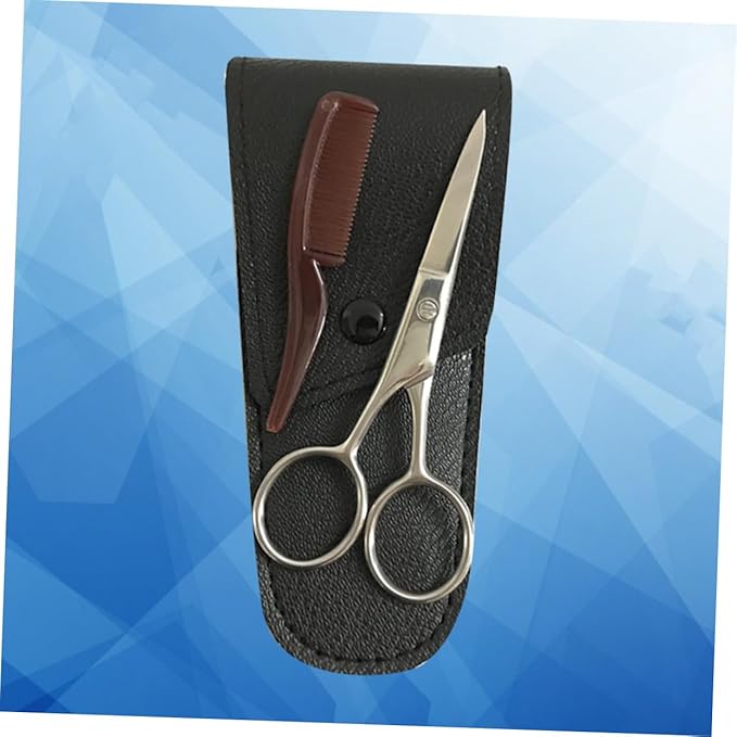 NOLITOY Stainless Steel Eyebrow Scissor Mustache Scissors Facial Tools for Women Barber Salons