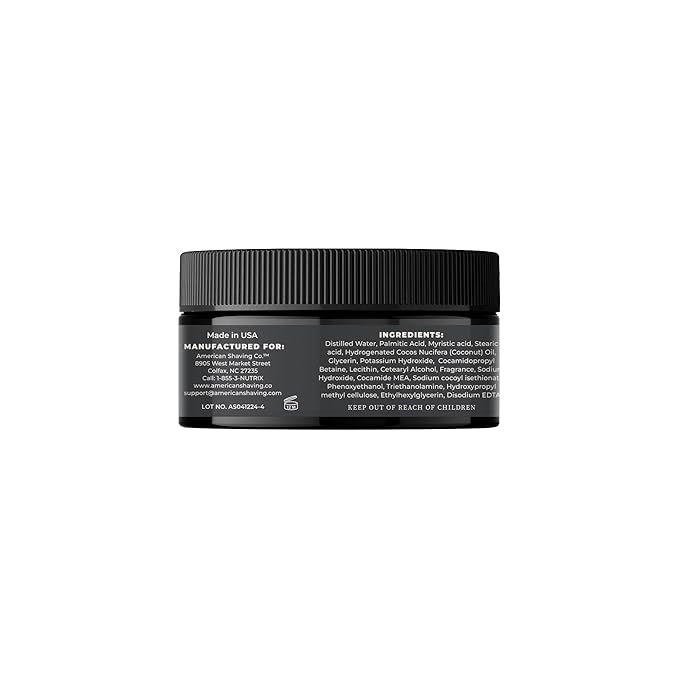 American Shaving Co. Citrowood Shaving Cream For Men 8 oz, Made in USA, Easy Application, Quality Potent Ingredients, Non-GMO, GMP Certified, Cruelty-Free Products