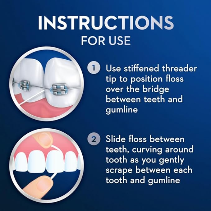 Oral-B Glide Pro-Health Dental Floss Threaders for Braces, 30 Count