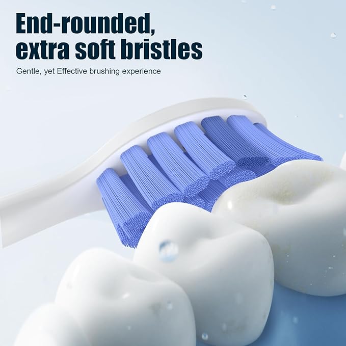 Toptheway Extra Soft Replacement Toothbrush Heads Compatible with Philips Sonicare Optimal Gum Care for Sensitive Teeth G2 C2 C1 4100 Snap-on, 8 Pack