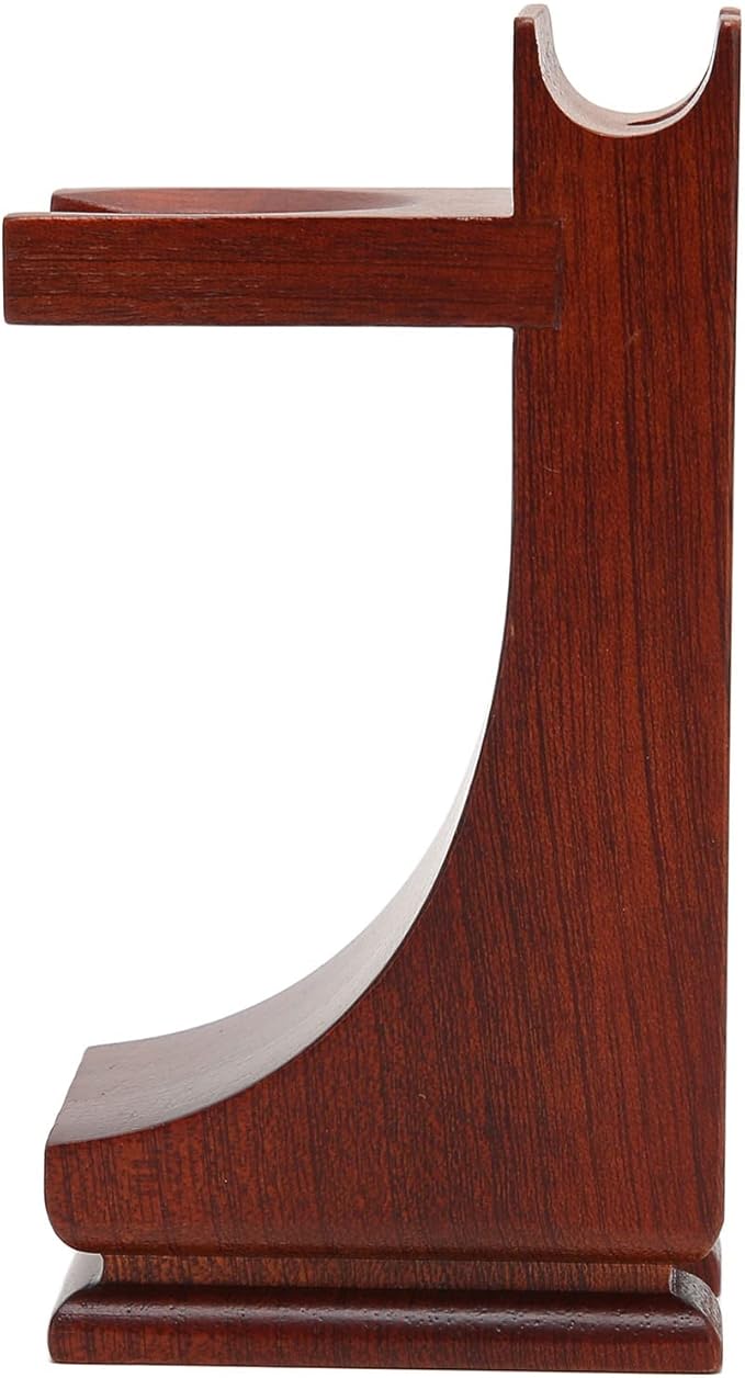 Fydun and Brush Stand, Solid Wood Beard Holder Knife High Stand, Wooden S Drip & Stands Quality Shaving Non Slip Storage Rack Male Barber Tools Shave with Weighted Bottom for