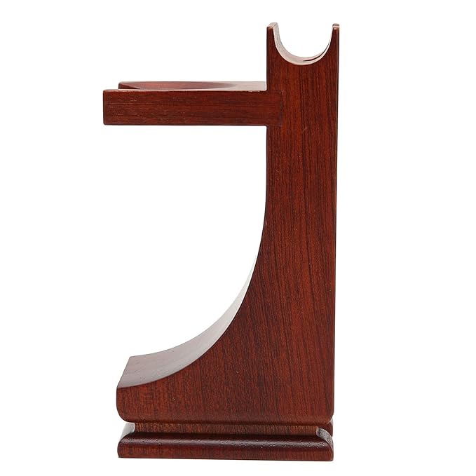 Wood Shave Stand razor and brush stand Strong Practicality Anti Slip Base Shave Stand Strong Stable To Use Wine Red for Bathroom Belleza