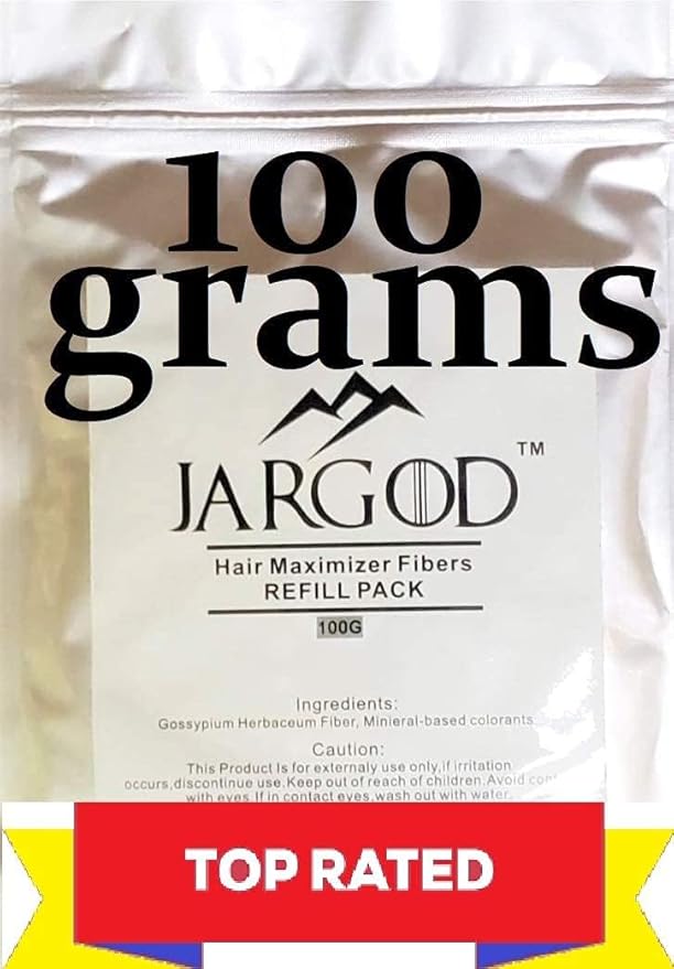 100 Gram Hair Building Fibers -- Refill Your Existing Fiber Bottle - Hair Filler Fibers - Hair Loss Concealer For Thinning Hair by JARGOD (Gray)
