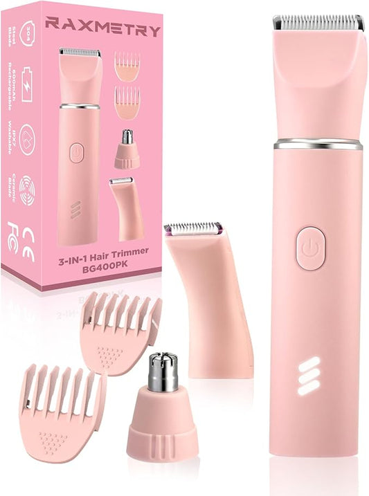 Manscape Body Hair Trimmer for Men-3 in 1 Electric Razor Groin Groomer,IPX7 Waterproof,Versatile Hair Trimmer for Ball/Pubic/Chest/Beard/Nose,USB-C Rechargeable,Christmas Gifts for Men