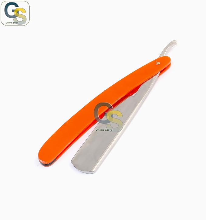 G.S ORANGE STRAIGHT RAZOR FIRST QUALITY CARBON STEEL