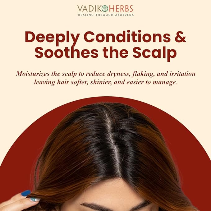 Vadik Herbs Brahmi Hair Oil (8 oz) All natural herbal hair oil for hair growth, hair conditioning, dandruff and dry scalp with Rosemary Oil | Herbal scalp treatment