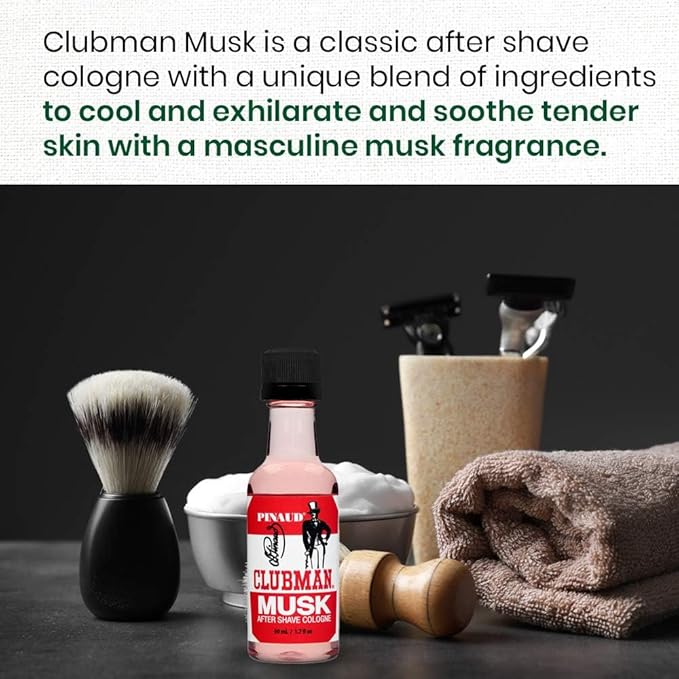 Clubman Musk After Shave Lotion, Cools, Tones, Refreshes Skin After Shaving, 1.7 oz