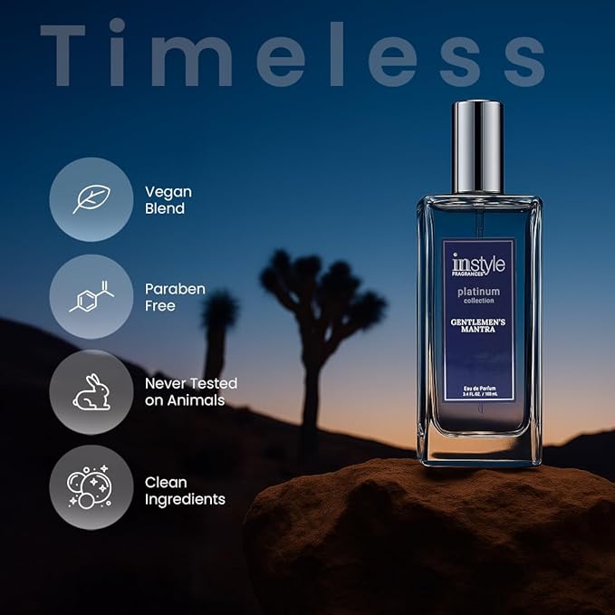Instyle Fragrances Platinum Collection Gentlemen’s Mantra, Inspired by Cree.d’s Ave.ntus, Premium Men’s Eau de Parfum, CLEAN, Vegan, Paraben-Free, Never Tested on Animals, 3.4 Fluid Ounces