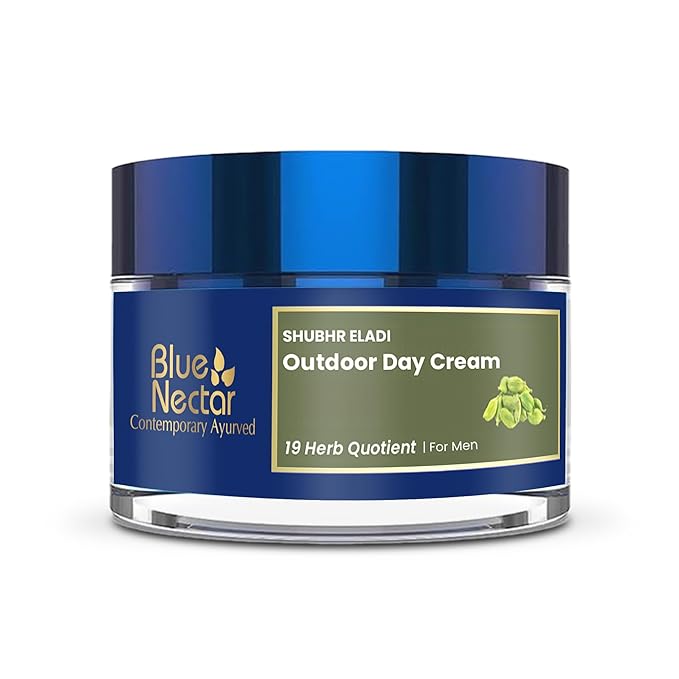 Blue Nectar Eladi Outdoor Day Face Cream for Men | Daily Moisturizer for Pollution Defense & Outdoor-Exposed Skin | Nourishing Men’s Face Cream for Oily & Dry Skin (19 Herbs, 1.7 Oz)