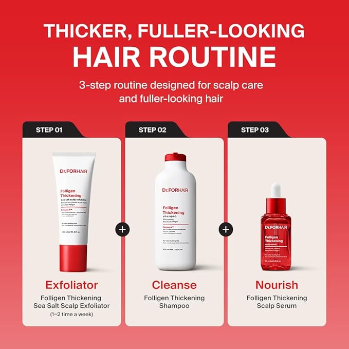 DR.FORHAIR Folligen Thickening Shampoo 16.9 oz | Biotin, Salicylic Acid & Rosemary | Volumizing Formula for Fuller-Looking Hair