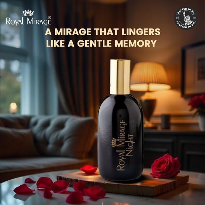 Royal Mirage Night Eau de Cologne - Premium Floral & Powdery Musk Fragrance Spray - 120ml (4 oz) Long-Lasting EDC - Authentic Heritage Scent