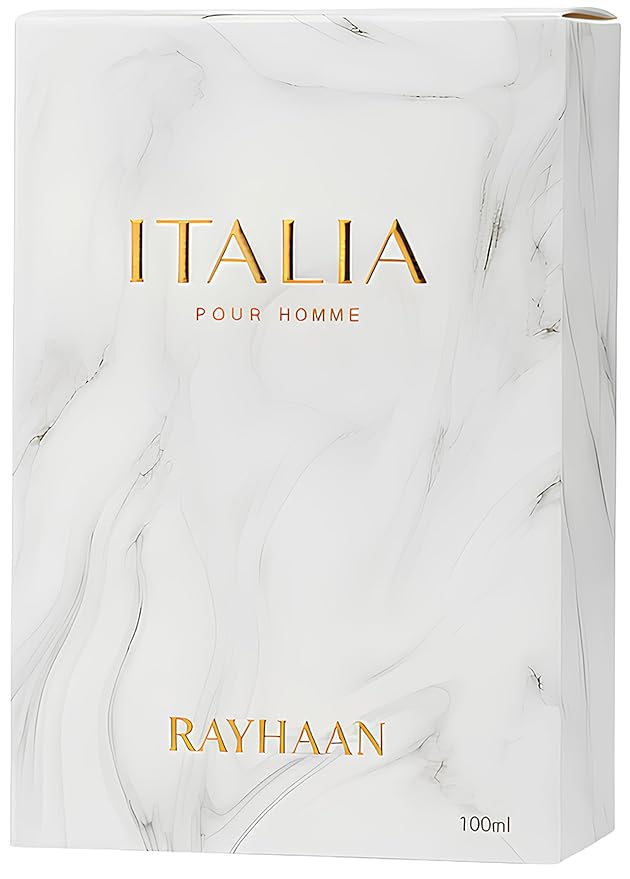 Rayhaan Italia – Citrus, Spicy, Aromatic, Sweet – Eau de Parfum Long-Lasting Fragrance for Men, 3.4 Ounce / 100ml