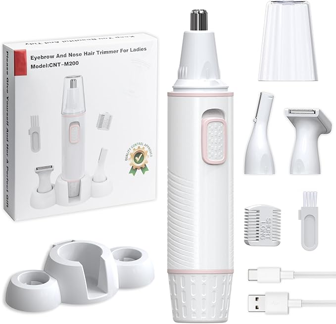 Antomoness Electric Eyebrow Trimmer for Women Hair Remover for Eyebrow Nose Face and Body Hair Removal with LED Light and Lithium-Powered Rechargeable Painless
