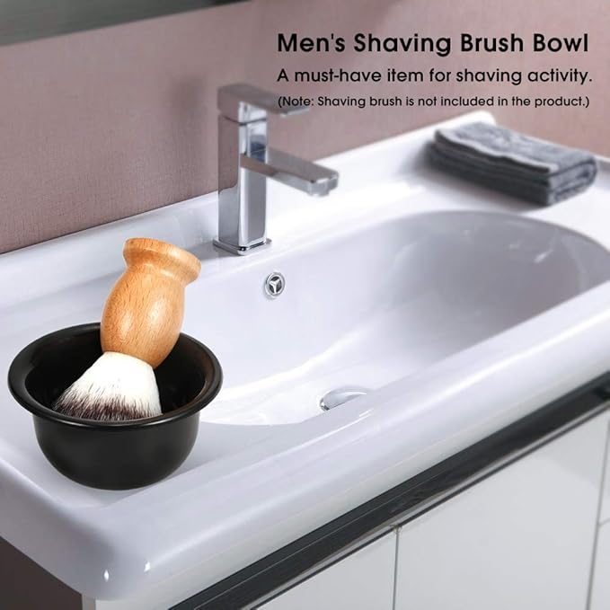 1Pc Men's Plastic Shaving Soap Bowl Reusable Shaving Mug Shaving Cup Smooth Shaving Mug Bowl for Shaving Soap and Cream, Black
