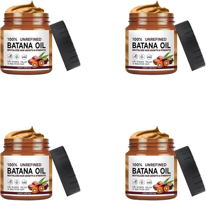 Batana Oil Hair Growth Cream Conditioner – Organic Natural Formula from Honduras for Thicker, Fuller Hair – Promotes Growth & Helps Prevent Hair Loss for Men & Women,4PCS