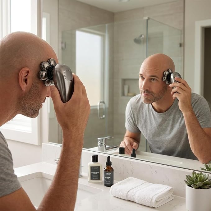 7D Head Shavers Replacement Blades, Electric Head Shavers for Bald Men Replacement Heads, 7 Blades Floating Rotary Shavers Heads Compatible, Men's Head Shaver Blade, Wet & Dry Washable