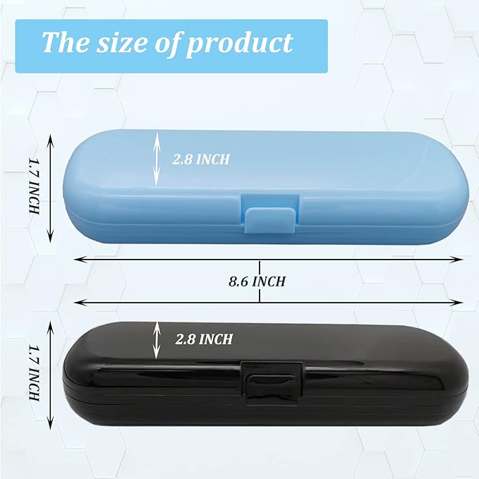 2 Pcs Electric Toothbrush Travel Case, Portable Travel Toothbrush Holder for Electric Toothbrush Set (Blue and Black)
