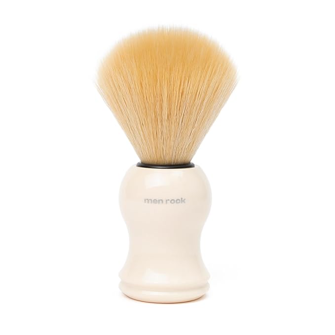 Men Rock The Brush Synthetic Bristles - Soft Bristle Shaving Brushes for Men - Synthetic Shave Brush - Men's Grooming Products - 1 Pc