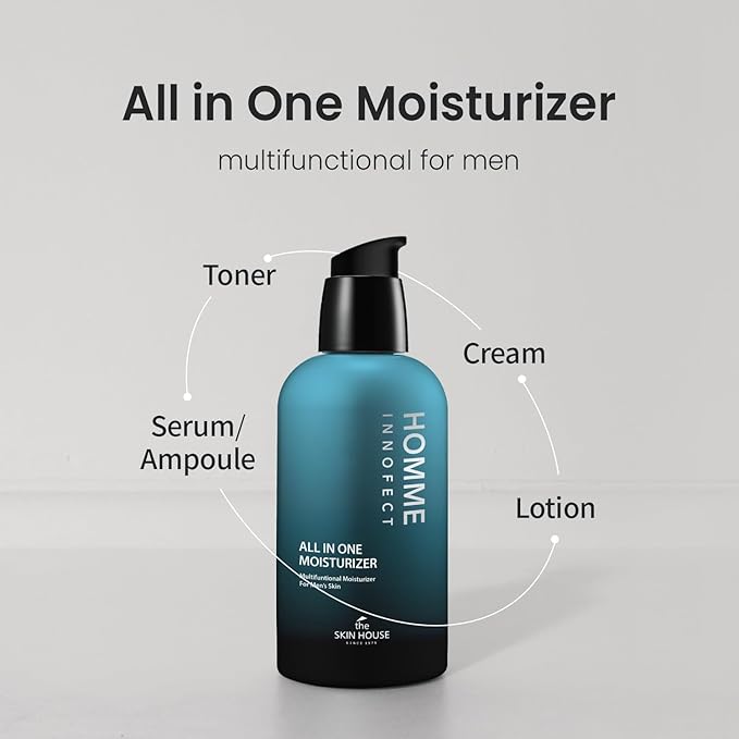 [New Years Gift ]HOMME INNOFECT All-in-One Skincare Duo for Men | Foaming Face Wash & All-in-One Moisturizer (Toner + Serum + Aftershave Balm) | Korean Skin Care for Sensitive Skin,Holiday Gift